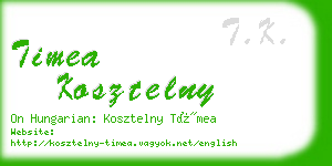 timea kosztelny business card